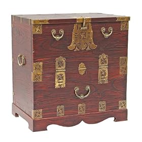 Handmade Antique Style 28 Oriental Hope Chest Storage Trunk With Brass Trim by AsiaEXP