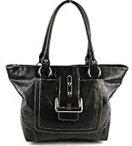 Caro1408noir - Grand sac cabas noir en synth&eacute;tique mod&egrave;le Astuce