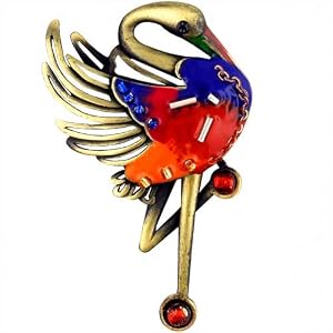 Gold Colorful Flamingo Brooch Animal Styles by