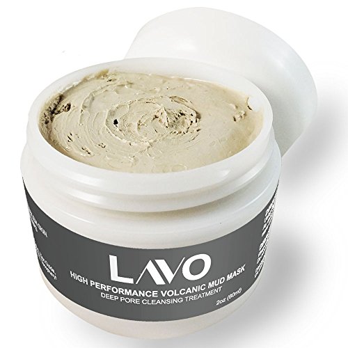 LAVO High Performance Volcanic Mud Mask for Face - Pore Minimizer, Skin Cleanser, and Exfoliator - Helps w/ Acne, Pimples, Blemishes, Blackheads, and Whiteheads - Leaves Face Clear and Super Soft - For Normal to Oily Skin - For Men, Women, and Teens - Contains Natural Ingredients - 100% Money Back Guaranteed - 2oz Jar