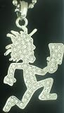 ICP Hatchetman Insane Clown SILVER full CZ CHARM+CHAIN