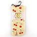 Women's Cherries Tabi Fashion Midcalf Socks with 7 inch cuff, White