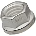Grade 2 A286 Stainless Steel Flange Nut, Silver Plated Finish, UNC 3B Threads, Meets MS 21043 Specifications, Distorted Thread, #4-40 Thread Size, 14.8mm Width Across Flats, Pack Of 5
