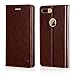Belemay iPhone 8 Plus Wallet Case, Genuine Cowhide Leather Flip Case [Slim Fit] Folio Cover [Shockproof Soft TPU Inner Case] Card Holder Slots, Kickstand, Cash Pockets Compatible iPhone 8 Plus, Brown