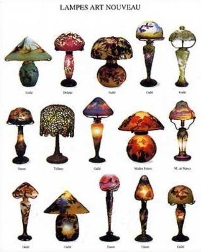 Lampes Art Nouveau by Atelier nouvelles images Framed with Silver Decor Wood Frame 1.25 inch width, 3/4 inch depth