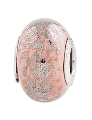 Sterling Silver s Pink W/platinum Foil Ceramic Bead by Reflection Beads, Best Quality Free Gift Box Satisfaction Guaranteed