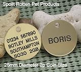 Quality Brass Engraved 25mm Disc Identity Tag When Checking Out Please Tick The Gift Message Box To Send Us The Engraving Details