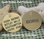 Quality Brass Engraved 25mm Disc Iden...