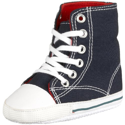 Playshoes Canvas-Babyschuh mit Stulpe 121529, Unisex - Kinder Babyschuhe