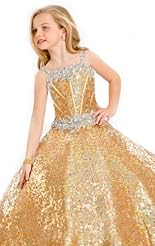 Girls Applique Crystals Beaded Lace Crystal Chiffon/Taffeta/Tulle Flower-Girl Dress 