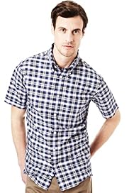 Blue Harbour Pure Cotton Slub Checked Shirt