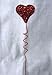 Package of 4 Red Tinsel Hearts on Twisted Wire Picks for Decorating, Valentines, and Events