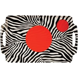 Lappers 40100209 Lapper Tray in Zebra Stripe Pattern with Red Colored Mats