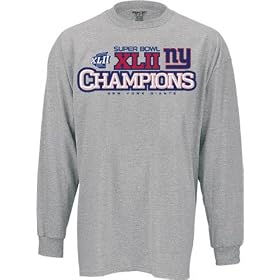 New York Giants Super Bowl XLII Champions Hat Hook Long Sleeve T-Shirt