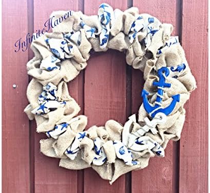 Nautical, Burlap Wreath