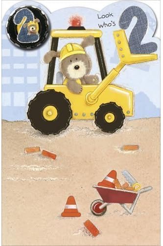 Woof Boy's 2nd Birthday Die-Cut And Embossed Birthday Card With Badge 240937--1