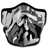 WINDMASK Neopren Biker Motorrad Maske Sturmmaske Skimaske - Camouflage Weiß