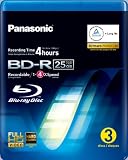 Panasonic LM-BRU25LAE3 25GB Write Once Blu-ray Media 1-4xSpeed Video Box -3 per Pack