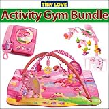 Tiny Love 00813 Gymini Tiny Princess Musical Kick & Play Activity Gym Bundle With Tiny Love 00463 Tiny Princess Crib Mobile & Tiny Love 00679 Tiny Princess Touch & Discover