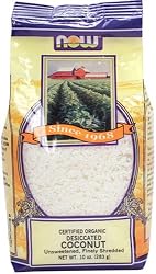 NOW Foods Organic Coconut Shred, Unsweet, 10 Ounce Bags (Pack of 12)