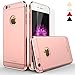 iPhone 6 case, bonsalay 3 in 1 Ultra Thin and Slim Design Coated Premium Non Slip Surface Shockproof Plating Metal Texture Skin Protector For Apple iPhone 6 and iPhone 6s-Rose Gold(4.7'')