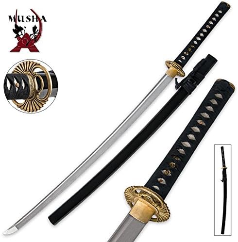Hand Forged Musha Damascus Steel Katana Sword with Scabbard