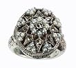 Poison Silver Locket Natural Seed Pearl Ring - Dahlia Vintage Collection