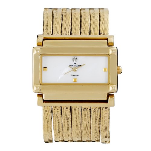 AK Anne Klein Women's 109250MPGB Genuine Diamond Gold-Tone Bracelet Dress Watch
