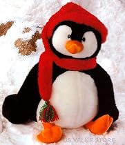 Plush Christmas Penguin, Chubbs 8.5" Tall