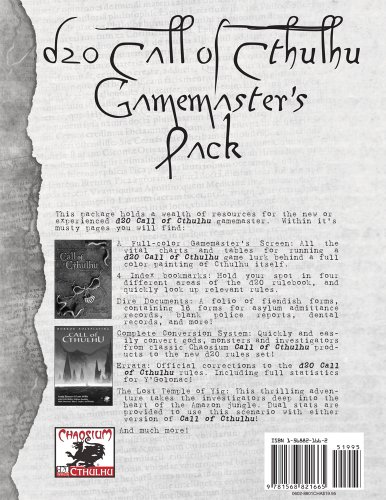 Cover image : Call of Cthulhu Gamemasters Pack Call of Cthulhu (Call of Cthulhu Roleplaying, 8801)