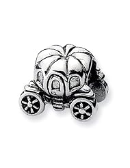 Sterling Silver Pumpkin Carriage Charm Bead Fits Pandora Chamilia Biagi Bracelet