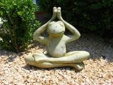 Yogafrosch, Frosch in Meditation aus Steinguss