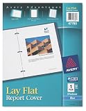 Avery 47780 Lay Flat Report Covers, 1/2 Capacity, Blue, Carton of 24