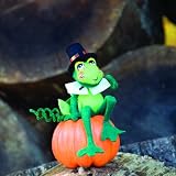 10" Frog On Pumpkin By Annalee