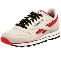Reebok Men's Classic Leather Running Shoe,Stucco/Red/White,9 M