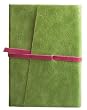 Milano Pocket Journal Diary, Genuine Green Patent Leather, Lined, Leather Wrap Closure, 3x5"