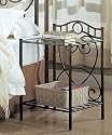 Furniture online: Beautiful Antique Gold Finish Metal Night Stand Bedside Table