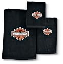 Black Harley Davidson 3Pc Bath Towel Set