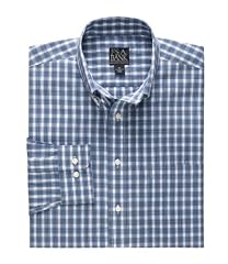 See more detail about Jos. A. Bank Long-Sleeve Pattern Sportshirt (BLUE/WHITE CHK, MEDIUM)