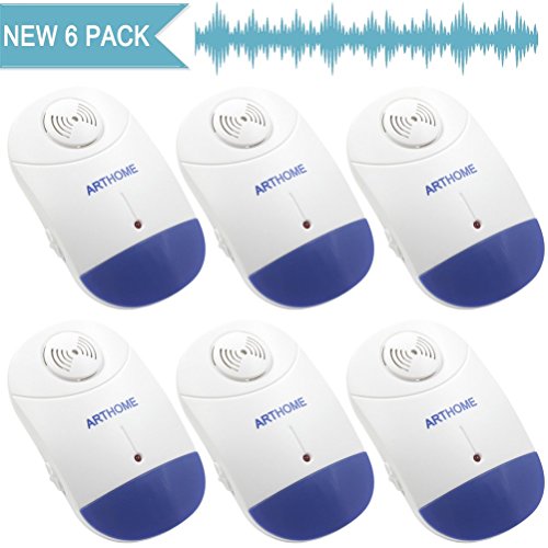 6PCS Pest Control, Latest Highly-effective Frequencies Ultrasonic Pest Repellent - ARTHOME Pest Repeller for Insects, Cockroach, Flies, Ants, Spiders, Fleas, Bugs, Rodent, Rat, Mice [free Night Light]
