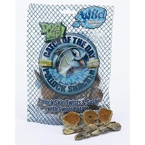 Dog Nip! Catch of the Day Dog Treats; Pollock Skin Twists and Sushi w  Sweet Potato; 5oz by 