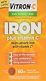 Vitron-C High Potency Iron Supplement with Vitamin C, 60 Count