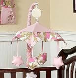 JoJo Designs Musical Baby Crib Mobile - Pink and Khaki Camo Army Camouflage