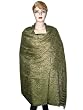 India Jamawar Antique Green Black Pashmina Shawl,wrap Throw Reversible 82x43