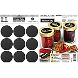 Chalky Talky 36 Wide Mouth Mason Jar Reusable Chalkboard Labels - 2.5" Fit Ball, Kerr, Canning Lids