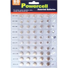 50 x Assorted Watch Batteries, 377, 364, 357, 392
