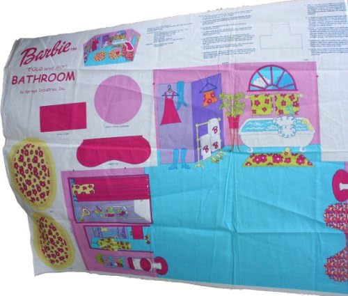 Springs Industries Barbie Fold N Go Bathroom Make-A-Room Collection Fabric Panel