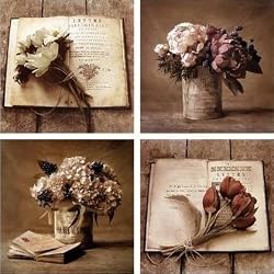 4PC Frameless Art Poster Prints "Bouquets" Wall Deco