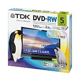 TDK 録画用DVD-RW デジタル放送録画対応(CPRM) 1-2倍速 5色カラープリンタブル 5枚パック 5mmスリムケース DRW120DPMA5UE
