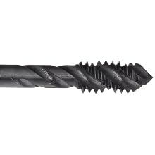 Dormer E023 Powdered Metal Steel Spiral Flute Threading Tap, Black Oxide Finish, Round with Square End Shank, Modified Bottoming Chamfer